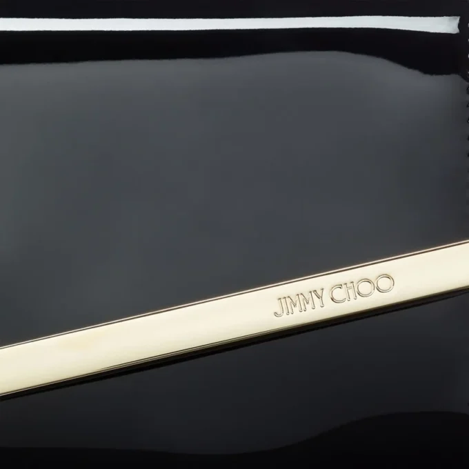 Emmie Black Patent Leather Clutch Bag