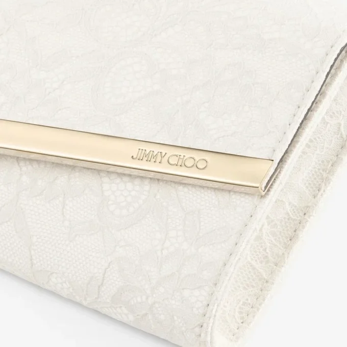 Emmie Ivory Jimmy Choo Lace Clutch Bag
