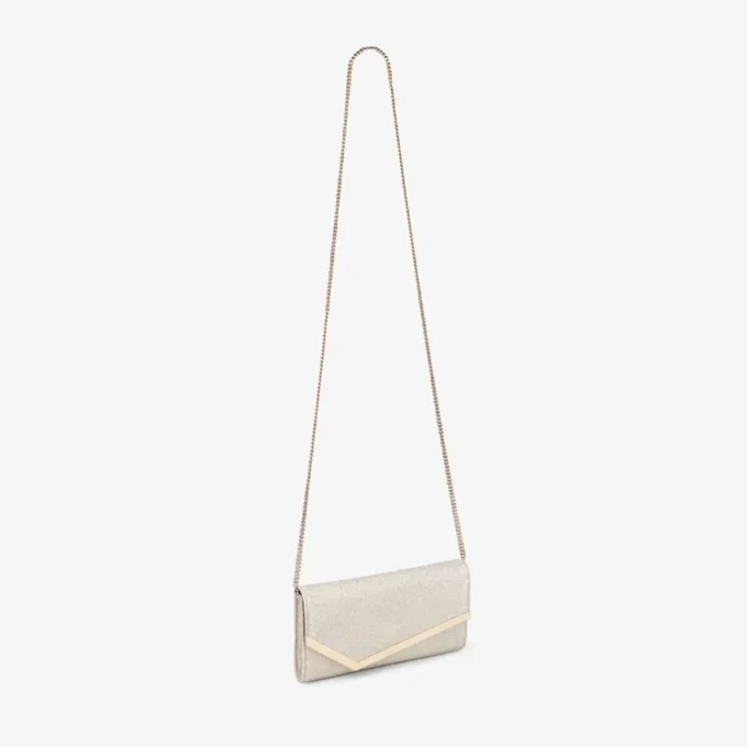 Emmie Platinum Ice Dusty Glitter Clutch Bag