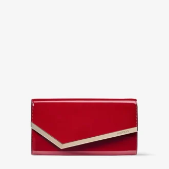 Emmie Ruby Red Patent Leather Clutch Bag