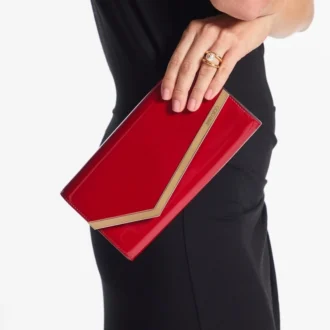 Emmie Ruby Red Patent Leather Clutch Bag
