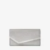 Emmie Silver Fine Glitter Leather Clutch Bag