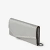 Emmie Silver Fine Glitter Leather Clutch Bag