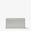 Emmie Silver Fine Glitter Leather Clutch Bag