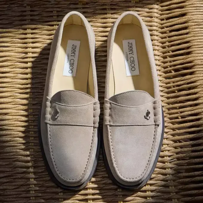 Ethan Loafer Stone Velvet Suede Loafer
