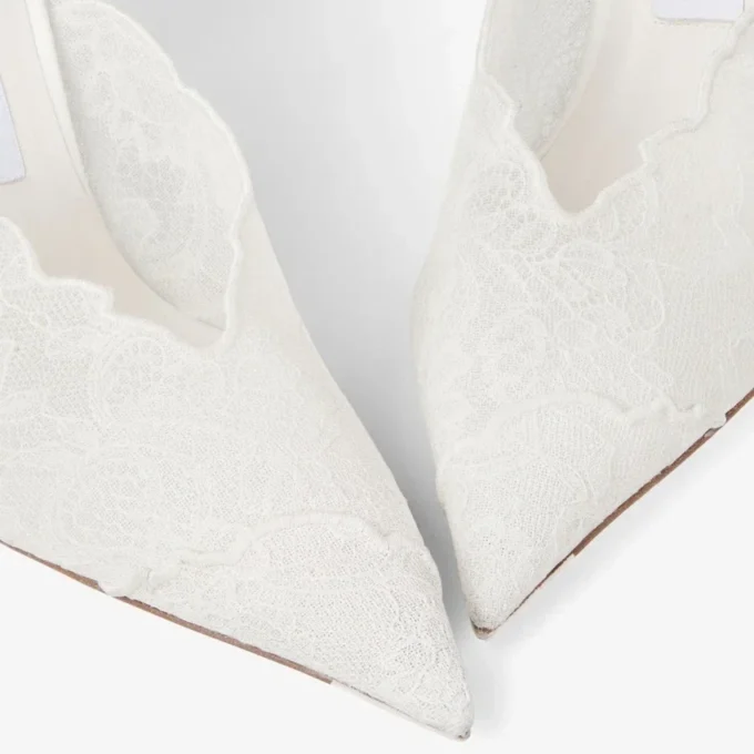 Faiz 100 Ivory Jimmy Choo Lace Pumps