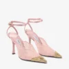 Faiz 100 Rose Jimmy Choo Lace Pumps with Metal Lace Detail