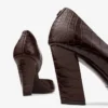 Farren 85 Chocolate Croc Embossed Leather