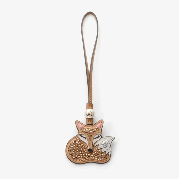 Fox Charm Toffee Suede Fox Charm with Crystal Hotfix