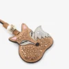 Fox Charm Toffee Suede Fox Charm with Crystal Hotfix