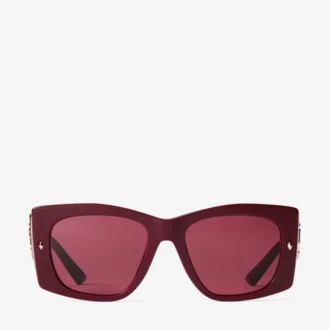 Gabi Cranberry and Dark Violet Butterfly Sunglasses