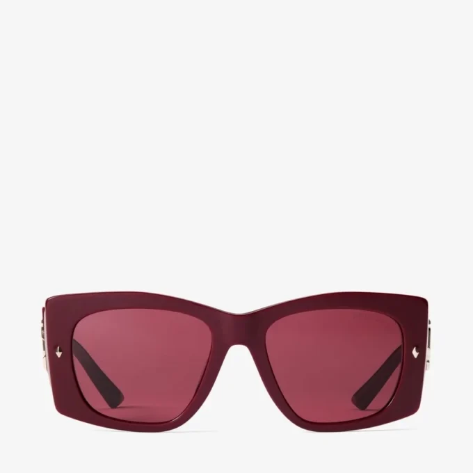 Gabi Cranberry and Dark Violet Butterfly Sunglasses