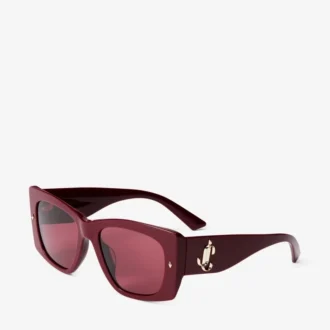 Gabi Cranberry and Dark Violet Butterfly Sunglasses