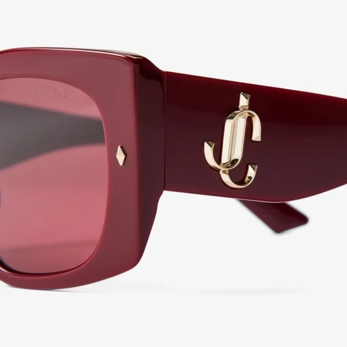Gabi Cranberry and Dark Violet Butterfly Sunglasses