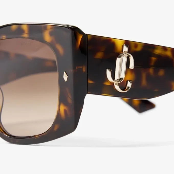 Gabi Havana and Gradient Brown Acetate Butterfly Sunglasses