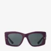 Gabi Prune and Grey Acetate Butterfly Sunglasses