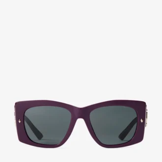 Gabi Prune and Grey Acetate Butterfly Sunglasses