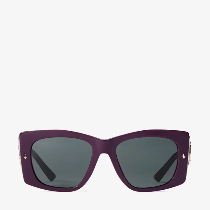 Gabi Prune and Grey Acetate Butterfly Sunglasses