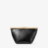 Ganache Black Biker Leather Clutch Bag