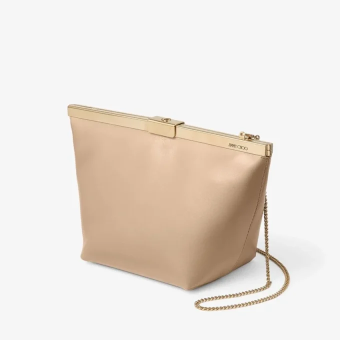 Ganache Chai Nappa Leather Clutch Bag