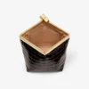 Ganache Sambuco Shiny Croc Embossed Leather Clutch Bag