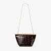 Ganache Sambuco Shiny Croc Embossed Leather Clutch Bag