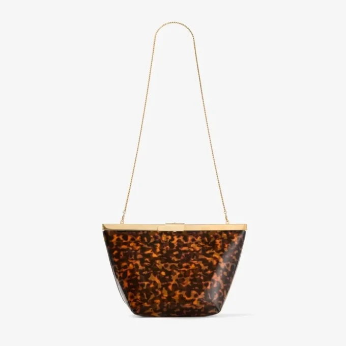 Ganache Transparent Tortoisehell Clutch Bag