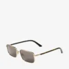 Gavin Pale Gold and Dark Brown Metal Rectangular Sunglasses