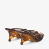 Glace Mule 80 Amber and Brown Mix Tortoiseshell Tpu Sandals with Plexy Wedge