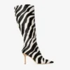 Gloria Knee High Boot 85 Natural Zebra Print Pony Leather Knee High Boots