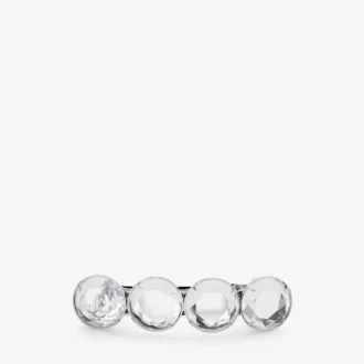Hair Barrette Silver-Finish Crystal Hair Barrette