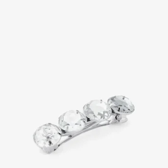 Hair Barrette Silver-Finish Crystal Hair Barrette