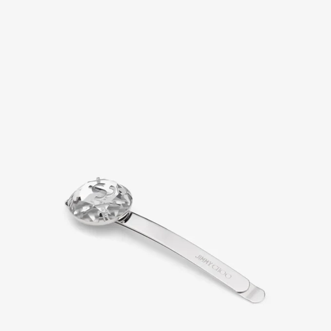 Hair Slide Silver-Finish Crystal Hair Slide