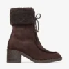 Hali Ankle Boot 60 Chocolate Velvet Suede Ankle Boot with Shearling
