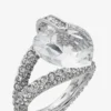 Heart Double Ring Silver-Finish Heart Double Ring with Crystals