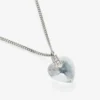 Heart Necklace Silver-Finish Heart Necklace with Crystals