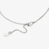Heart Necklace Silver-Finish Heart Necklace with Crystals
