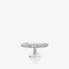 Heart Ring Silver-Finish Heart Ring with Crystals