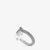 Heart Ring Silver-Finish Heart Ring with Crystals