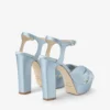 Heloise 120 Ice Blue Satin Platform Sandals