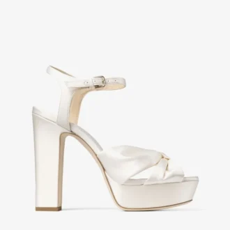 Heloise 120 Ivory Satin Platform Sandals