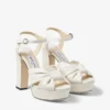 Heloise 120 Latte Nappa Leather Platform Sandals