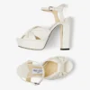 Heloise 120 Latte Nappa Leather Platform Sandals