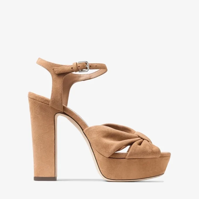 Heloise 120 Toffee Suede Platform Sandals
