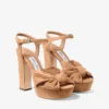 Heloise 120 Toffee Suede Platform Sandals