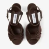 Heloise 80 Chocolate Suede Platform Sandals