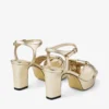 Heloise 80 Gold Vintage Metallic Leather Platform Sandals