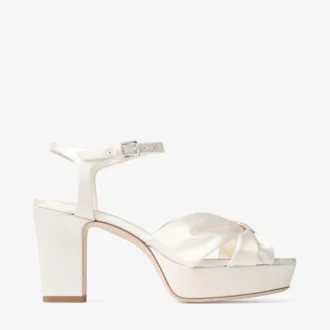 Heloise 80 Ivory Satin Sandals