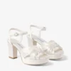 Heloise 80 Ivory Satin Sandals