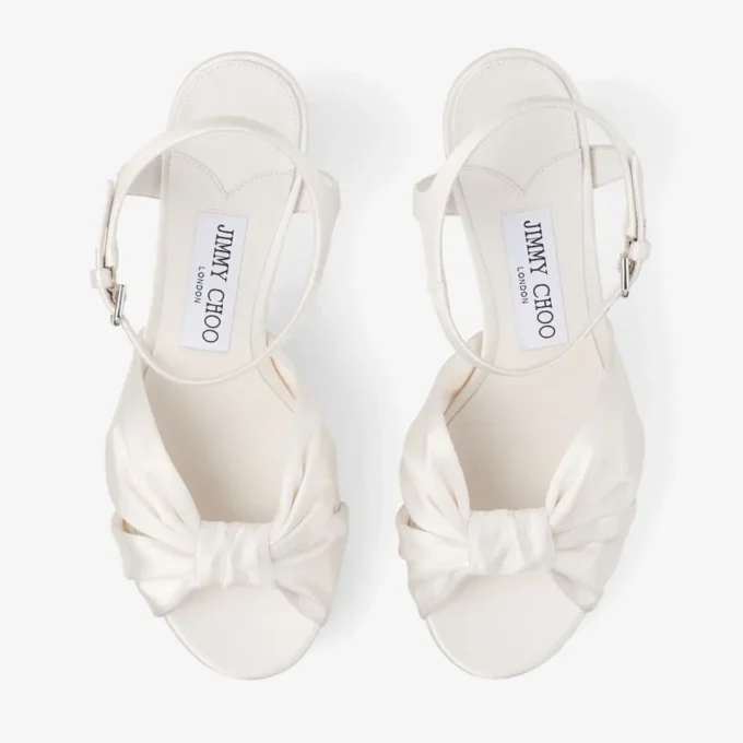 Heloise 80 Ivory Satin Sandals